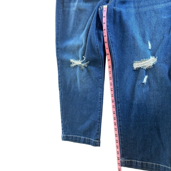 Lane Bryant Women’s Distressed Jeans NWT Size 20 Mid Rise Slim Straight Ankle - Picture 12 of 14
